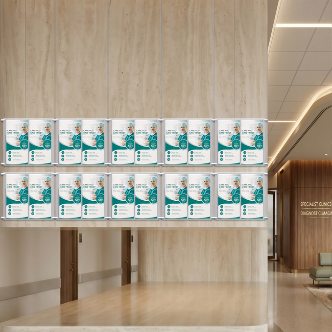 Cable Brochure System 5 Column with 20 DL Brochure Holders