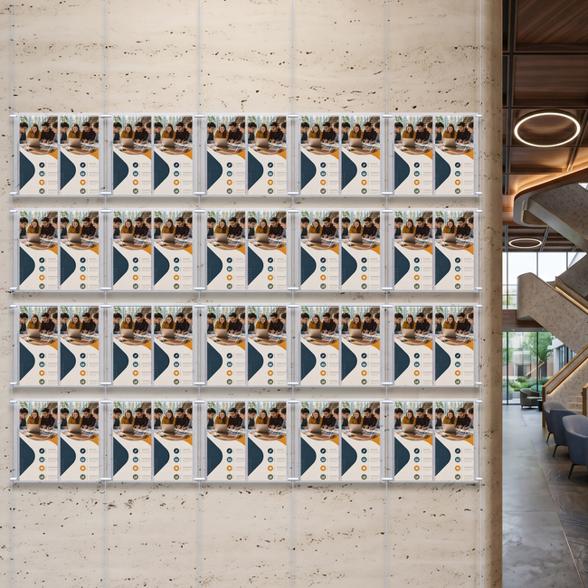 Cable Brochure System 5 Column with 40 DL Brochure Holders