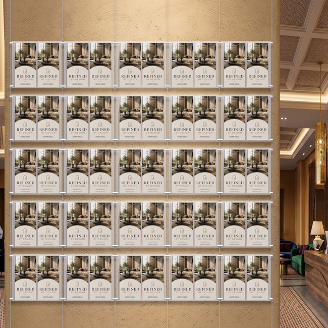 Cable Brochure System 5 Column with 50 DL Brochure Holders