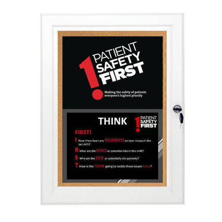 Silver Lockable Cork Notice Board A3 (Holds 2 x A4 Sheets)