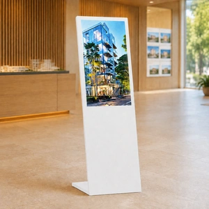 32-Inch White Digital Mouth Display Kiosk 