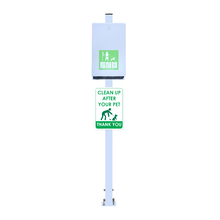 Silver Dog Waste Bag Dispenser Silver 1450mm Pole and A4 Printed Sign