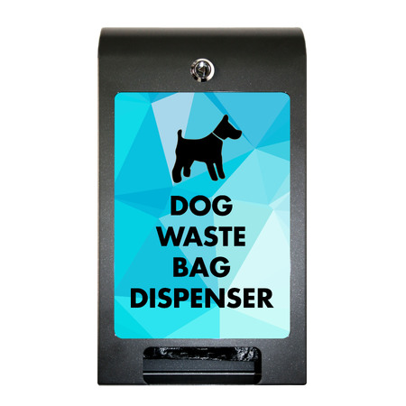 Dog Waste Bag  Dispenser with A4 Ad Display - Dark  Grey + 1000 pet waste disposal bags