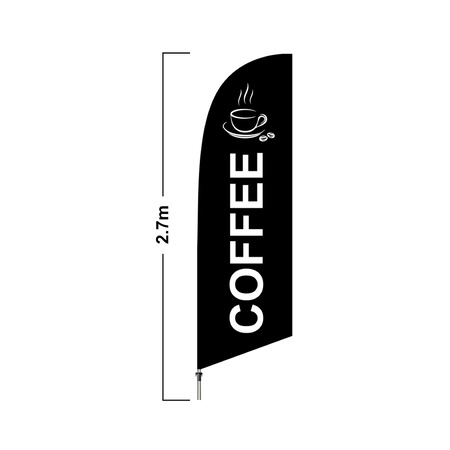 Black Coffee 2.7 Meter Double Side Feather Flag