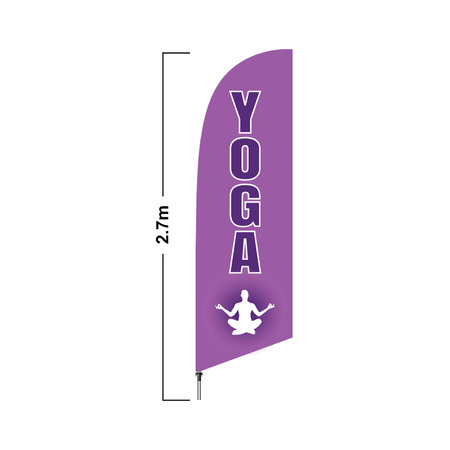 Purple Yoga 2.7 Meter Double Side Feather Flag