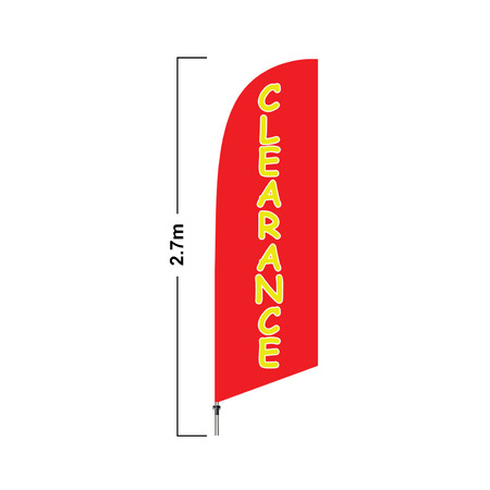 Red Clearance 2.7 Meter Double Side Feather Flag