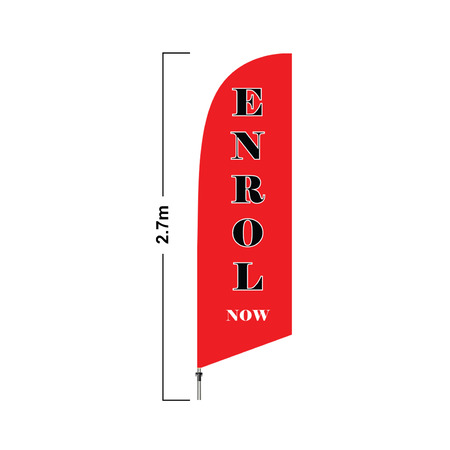 Red Enrol 2.7 Meter Double Side Feather Flag