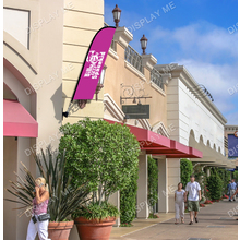 Double Sided 2 Meter Feather Fabric Flag with 45 Degree Wall Mount