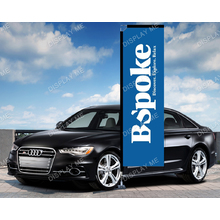 Double Sided 4.4 Meter Block Fabric Flag with Under Tyre Base