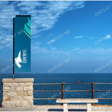 Single Sided 3 Meter Block Fabric Flag with 180 Degree Floor Mount Base
