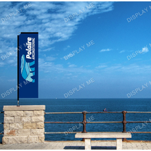 Single Sided 2.2 Meter Block Fabric Flag with 180 Degree Floor Mount Base