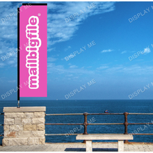 Double Sided 4.4 Meter Block Fabric Flag with 180 Degree Floor Mount Base