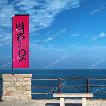 Double Sided 3 Meter Block Fabric Flag with 180 Degree Floor Mount Base