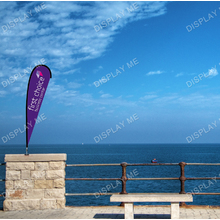 Single Sided 1.7 Meter Tear Fabric Flag with 180 Degree Floor Mount Base 