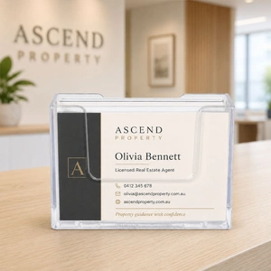 Clip Back Horizontal Business Card Holder