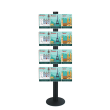 Freestanding 1800mm Black Combo  Brochure Holder 12 A4
