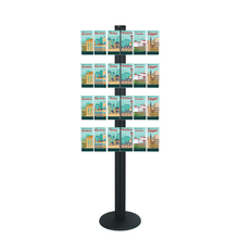 Freestanding 1800mm Black Combo  Brochure Holder 24 DL