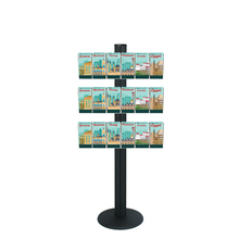 Freestanding 1450mm Black Combo  Brochure Holder 18 DL 