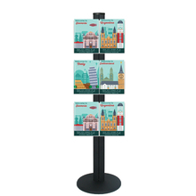 Freestanding 1450mm Black Combo  Brochure Holder 6 A4
