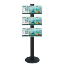 Freestanding 1450mm Black Combo  Brochure Holder 6 A5