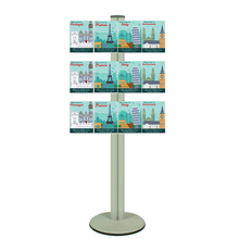 Freestanding 1400mm Silver Combo  Brochure Holder 12 A5