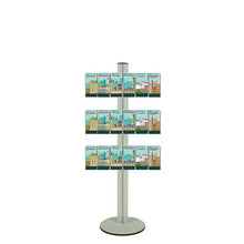 Freestanding 1400mm Silver Combo  Brochure Holder 18 DL 