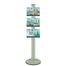 Freestanding 1400mm Silver Combo  Brochure Holder 6 A5