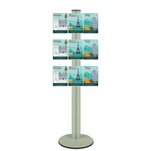 Freestanding 1400mm Silver Combo  Brochure Holder 9 A5