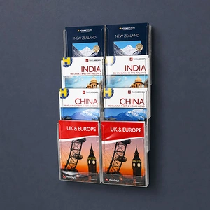 Wall Brochure Holder Combo holds 8 A4  