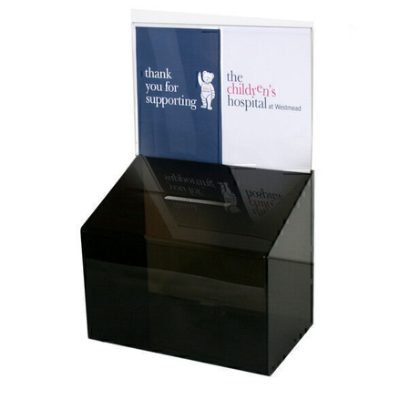 Suggestion/Ballot Box Smoke for Counter with A5 Sign Holder