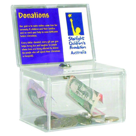 Clear Small Coin Box- Counter NO LOCK AND CHAIN