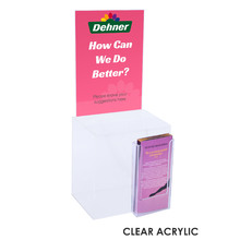 Premium Acrylic Clear Suggestion Box with A4 Display with DL Brochure Holder