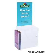 Premium Acrylic Clear Suggestion Box with A4 Display with DL Brochure Holder on side