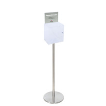 Premium Clear Suggestion Box with A5 Display on Silver Pole and Base