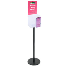 Premium Clear Suggestion Box with A4 Display on Black Pole and Base with DL Brochure Holder