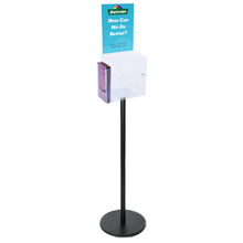Premium Clear Suggestion Box with A4 Display on Black Pole and Base with DL Brochure Holder on Side