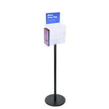 Premium Clear Suggestion Box with A5 Display on Black Pole and Base with DL Brochure Holder on Side