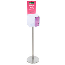 Premium Clear Suggestion Box with A4 Display on Silver Pole and Base with DL Brochure Holder
