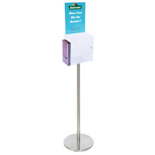Premium Clear Suggestion Box with A4 Display on Silver Pole and Base with DL Brochure Holder on Side