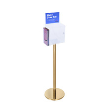 Premium Clear Suggestion Box with A5 Display on Gold Pole and Base with DL Brochure Holder on Side