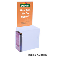Premium Acrylic Frosted Suggestion Box with A4 Display with DL Brochure Holder on side