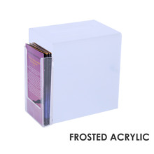 Premium Acrylic Frosted Suggestion Box with DL Brochure Holder on side 