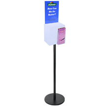 Premium Frosted Suggestion Box with A4 Display on Black Pole and Base with DL Brochure