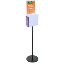 Premium Frosted Suggestion Box with A4 Display on Black Pole and Base