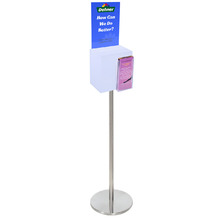 Premium Frosted Suggestion Box with A4 Display on Silver Pole and Base with DL Brochure Holder