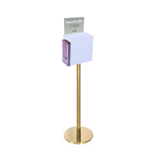 Premium Clear Suggestion Box with A5 Display on Gold Pole and Base with DL Brochure Holder on side