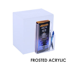 Premium Acrylic Frosted Suggestion Box with DL Brochure Holder and Pen Holder