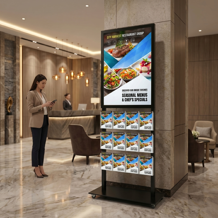 Tall Info Stand -  A1 Snap Frame with 12 A5 Brochure Holders