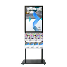 Tall Info Stand -  A1 Snap Frame with 3 A4 + 4 A5 Brochure Holders