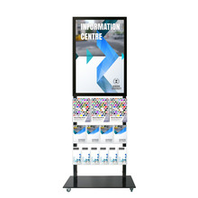 Tall Info Stand -  A1 Snap Frame with 3 A4 +  4 A5 + 6 DL Brochure Holders Double Sided 